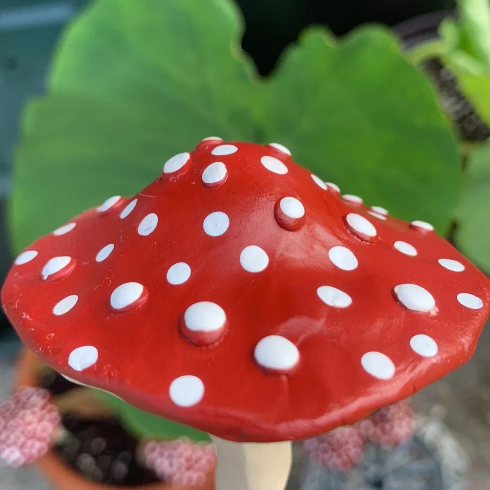 MUSHROOM π Garden Stakes w/ SPOTS! Set of 3 - Picture 11 of 14